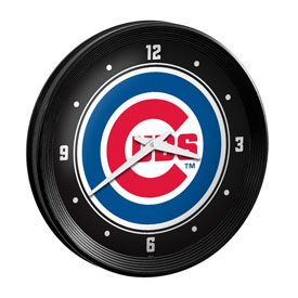 Chicago Cubs: Ribbed Frame Wall Clock, MBCUBS-530-01