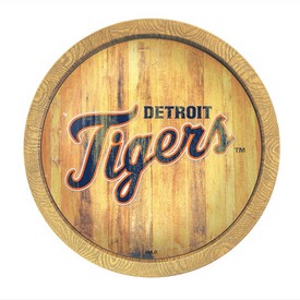 Detroit Tigers: Weathered "Faux" Barrel Top Sign, FNB-MBDETT-240-03 Detroit Tigers: Weathered "Faux" Barrel Top Sign, FNB-MBDETT-240-03