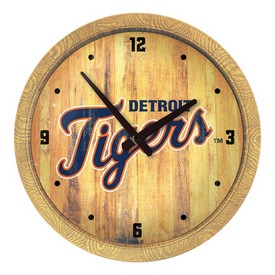 Detroit Tigers: Logo - Weathered "Faux" Barrel Top Clock, FNB-MBDETT-560-06 Detroit Tigers: Logo - Weathered "Faux" Barrel Top Clock, FNB-MBDETT-560-06