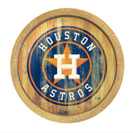 Houston Astros: Weathered "Faux" Barrel Top Sign, FNB-MBHOUS-240-03 Houston Astros: Weathered "Faux" Barrel Top Sign, FNB-MBHOUS-240-03