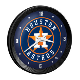 Houston Astros: Ribbed Frame Wall Clock, MBHOUS-530-01