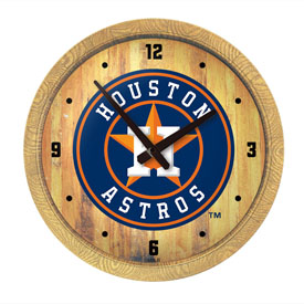 Houston Astros: "Faux" Barrel Top Clock, FNB-MBHOUS-560-01 Houston Astros: "Faux" Barrel Top Clock, FNB-MBHOUS-560-01