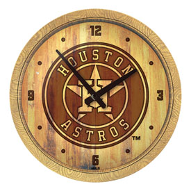 Houston Astros: Branded "Faux" Barrel Top Clock, FNB-MBHOUS-560-02 Houston Astros: Branded "Faux" Barrel Top Clock, FNB-MBHOUS-560-02