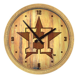 Houston Astros: Logo - Branded "Faux" Barrel Top Clock, FNB-MBHOUS-560-05 Houston Astros: Logo - Branded "Faux" Barrel Top Clock, FNB-MBHOUS-560-05