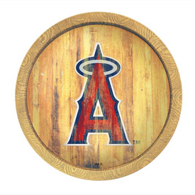 Los Angeles Angels: Weathered "Faux" Barrel Top Sign, FNB-MBLAAN-240-03 Los Angeles Angels: Weathered "Faux" Barrel Top Sign, FNB-MBLAAN-240-03