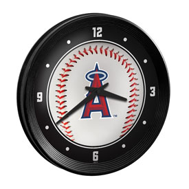 Los Angeles Angels: Baseball - Ribbed Frame Wall Clock, MBLAAN-530-31