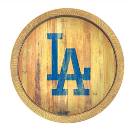 Los Angeles Dodgers: Logo - Weathered "Faux" Barrel Top Sign, FNB-MBLADO-240-06 Los Angeles Dodgers: Logo - Weathered "Faux" Barrel Top Sign, FNB-MBLADO-240-06