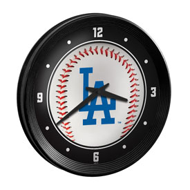 Los Angeles Dodgers: Baseball - Ribbed Frame Wall Clock, MBLADO-530-31