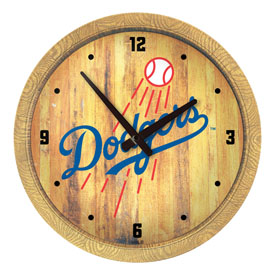 Los Angeles Dodgers: "Faux" Barrel Top Clock, FNB-MBLADO-560-01 Los Angeles Dodgers: "Faux" Barrel Top Clock, FNB-MBLADO-560-01