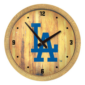 Los Angeles Dodgers: Logo - "Faux" Barrel Top Clock, FNB-MBLADO-560-04 Los Angeles Dodgers: Logo - "Faux" Barrel Top Clock, FNB-MBLADO-560-04