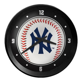 New York Yankees: Baseball - Ribbed Frame Wall Clock, MBNYYS-530-31