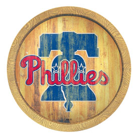 Philadelphia Phillies: Weathered "Faux" Barrel Top Sign, FNB-MBPHIL-240-03 Philadelphia Phillies: Weathered "Faux" Barrel Top Sign, FNB-MBPHIL-240-03