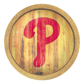 Philadelphia Phillies: Logo - Weathered "Faux" Barrel Top Sign, FNB-MBPHIL-240-06 Philadelphia Phillies: Logo - Weathered "Faux" Barrel Top Sign, FNB-MBPHIL-240-06