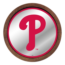 Philadelphia Phillies: Logo - "Faux" Barrel Top Mirrored Wall Sign, AGS-MBPHIL-245-02A Philadelphia Phillies: Logo - "Faux" Barrel Top Mirrored Wall Sign, AGS-MBPHIL-245-02A