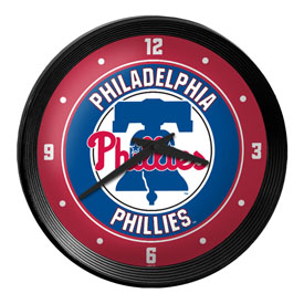 Philadelphia Phillies: Ribbed Frame Wall Clock, MBPHIL-530-01
