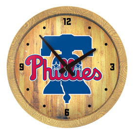 Philadelphia Phillies: "Faux" Barrel Top Clock, FNB-MBPHIL-560-01 Philadelphia Phillies: "Faux" Barrel Top Clock, FNB-MBPHIL-560-01
