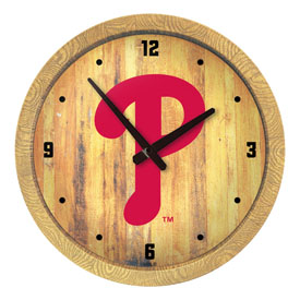Philadelphia Phillies: Logo - "Faux" Barrel Top Clock, FNB-MBPHIL-560-04 Philadelphia Phillies: Logo - "Faux" Barrel Top Clock, FNB-MBPHIL-560-04