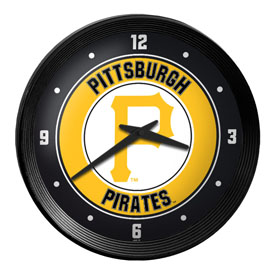 Pittsburgh Pirates: Ribbed Frame Wall Clock, MBPITT-530-01