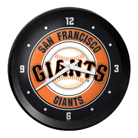 San Francisco Giants: Ribbed Frame Wall Clock, MBSANF-530-01