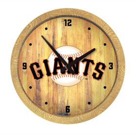 San Francisco Giants: "Faux" Barrel Top Clock, FNB-MBSANF-560-01 San Francisco Giants: "Faux" Barrel Top Clock, FNB-MBSANF-560-01