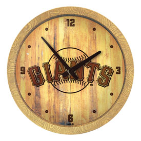 San Francisco Giants: Branded "Faux" Barrel Top Clock, FNB-MBSANF-560-02 San Francisco Giants: Branded "Faux" Barrel Top Clock, FNB-MBSANF-560-02