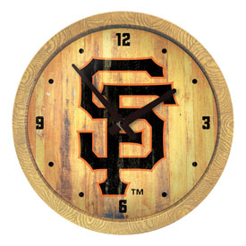 San Francisco Giants: Logo - Weathered "Faux" Barrel Top Clock, FNB-MBSANF-560-06 San Francisco Giants: Logo - Weathered "Faux" Barrel Top Clock, FNB-MBSANF-560-06