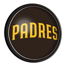 San Diego Padres: Wordmark - Round Slimline Lighted Wall Sign, MBSDIE-130-02