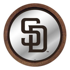 San Diego Padres: "Faux" Barrel Top Mirrored Wall Sign, AGS-MBSDIE-245-01A San Diego Padres: "Faux" Barrel Top Mirrored Wall Sign, AGS-MBSDIE-245-01A