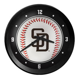 San Diego Padres: Baseball - Ribbed Frame Wall Clock, MBSDIE-530-31