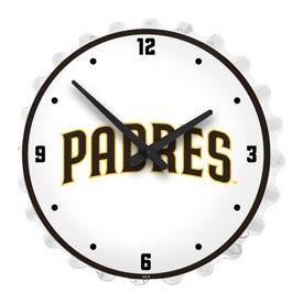 San Diego Padres: Bottle Cap Lighted Wall Clock, MBSDIE-545-01