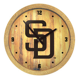 San Diego Padres: Logo - "Faux" Barrel Top Clock, FNB-MBSDIE-560-04 San Diego Padres: Logo - "Faux" Barrel Top Clock, FNB-MBSDIE-560-04