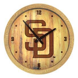 San Diego Padres: Logo - Branded "Faux" Barrel Top Clock, FNB-MBSDIE-560-05 San Diego Padres: Logo - Branded "Faux" Barrel Top Clock, FNB-MBSDIE-560-05