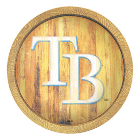 Tampa Bay Rays: Logo - Weathered "Faux" Barrel Top Sign, FNB-MBTBAY-240-06 Tampa Bay Rays: Logo - Weathered "Faux" Barrel Top Sign, FNB-MBTBAY-240-06