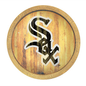 Chicago White Sox: Weathered "Faux" Barrel Top Sign, FNB-MBWSOX-240-03 Chicago White Sox: Weathered "Faux" Barrel Top Sign, FNB-MBWSOX-240-03