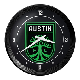 Austin F.C.: Ribbed Frame Wall Clock, MSAUST-530-01