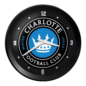 Charlotte FC: Ribbed Frame Wall Clock, MSCHAR-530-01