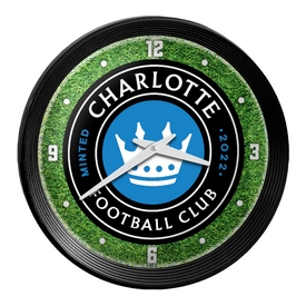 Charlotte FC: Pitch - Ribbed Frame Wall Clock, MSCHAR-530-02