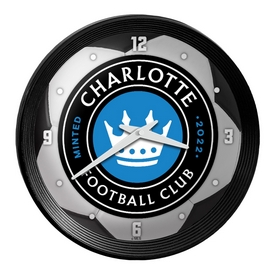 Charlotte FC: Soccer Ball - Ribbed Frame Wall Clock, MSCHAR-530-51