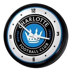 Charlotte FC: Retro Lighted Wall Clock, FNB-MSCHAR-550-01A Charlotte FC: Retro Lighted Wall Clock, FNB-MSCHAR-550-01A