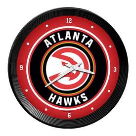 Atlanta Hawks: Ribbed Frame Wall Clock, NBAHAW-530-01