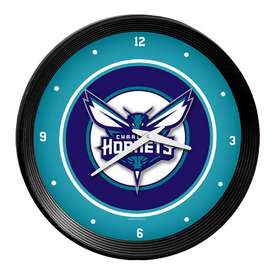 Charlotte Hornets: Ribbed Frame Wall Clock, NBCHAR-530-01