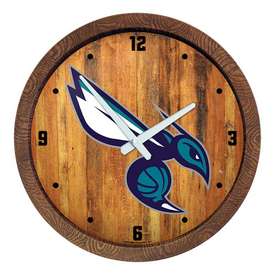 Charlotte Hornets: Logo - "Faux" Barrel Top Clock, FNB-NBCHAR-560-04 Charlotte Hornets: Logo - "Faux" Barrel Top Clock, FNB-NBCHAR-560-04