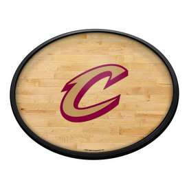 Cleveland Cavaliers: Hardwood - Oval Slimline Lighted Wall Sign, NBCLVD-140-21