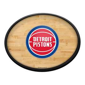 Detroit Pistons: Hardwood - Oval Slimline Lighted Wall Sign, NBDETP-140-21