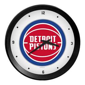 Detroit Pistons: Ribbed Frame Wall Clock, NBDETP-530-01