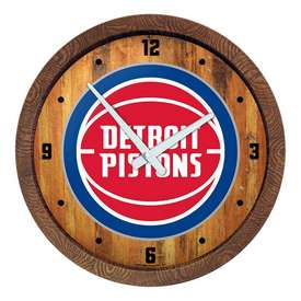 Detroit Pistons: "Faux" Barrel Top Clock, FNB-NBDETP-560-01 Detroit Pistons: "Faux" Barrel Top Clock, FNB-NBDETP-560-01