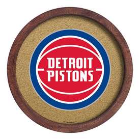 Detroit Pistons: "Faux" Barrel Framed Cork Board, NBDETP-632-01