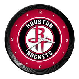 Houston Rockets: Ribbed Frame Wall Clock, NBHROC-530-01