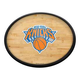 New York Knicks: Hardwood - Oval Slimline Lighted Wall Sign, NBNYKS-140-21
