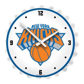 New York Knicks: Bottle Cap Lighted Wall Clock, NBNYKS-545-01